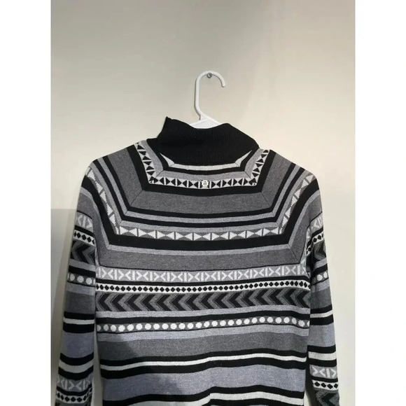 Krimson Klover Striped‎ Nordic Wool Blend Zipper Neck Sweater - Picture 8 of 11